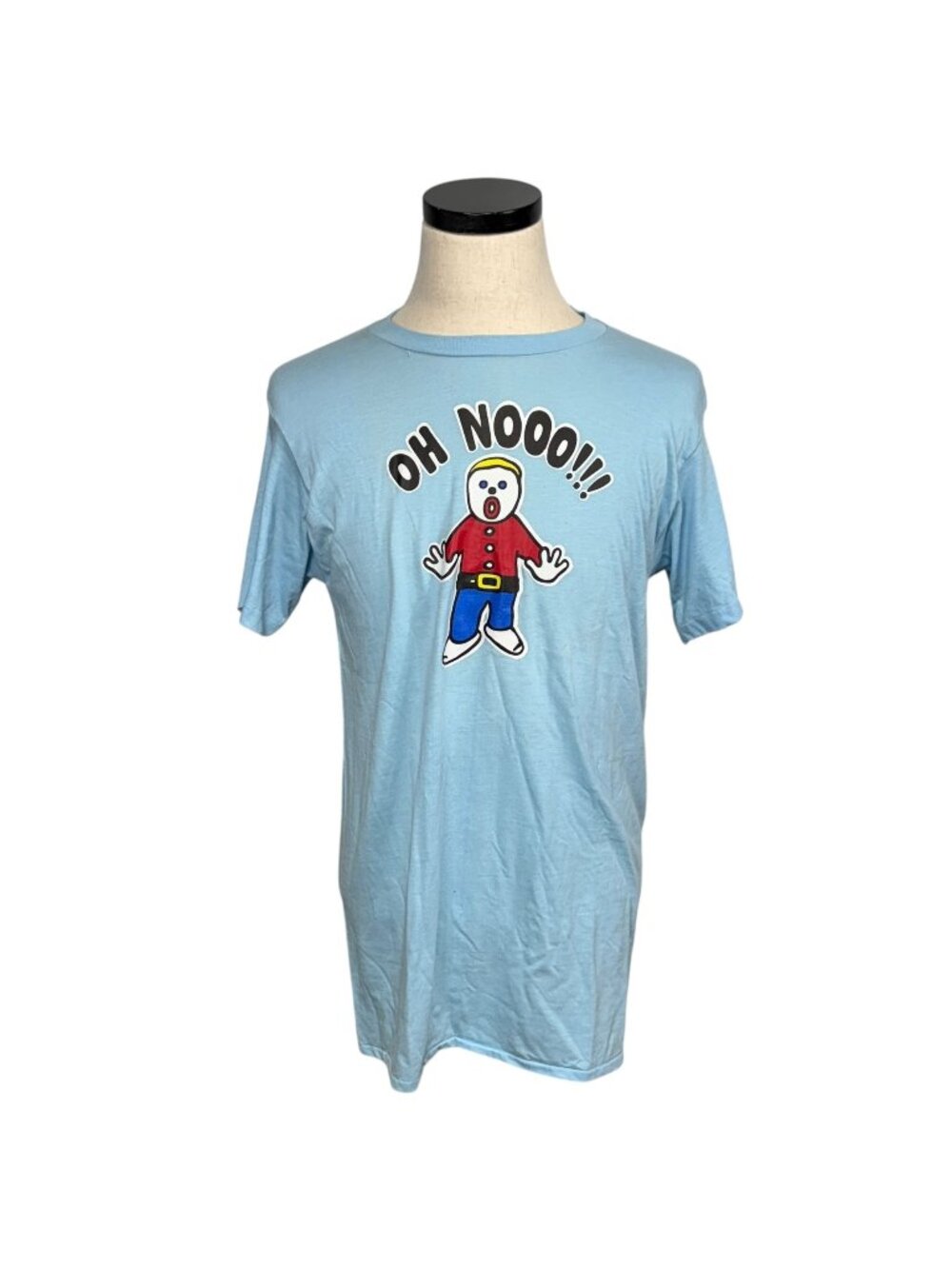 Vintage 80s Ched "Oh Nooo!!!" Mr. Bill Graphic Light Blue T-Shirt XL